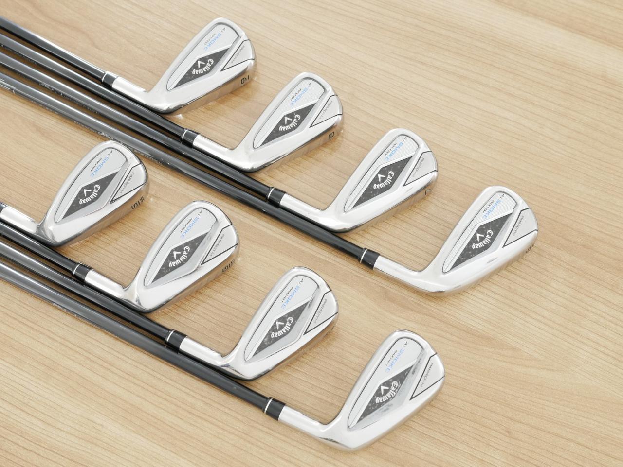 Iron set : Callaway : ชุดเหล็ก Callaway Paradym Ai Smoke Max Fast (ออกปี 2024 ตีง่ายมาก ไกล Japan Spec.) มีเหล็ก 6-Pw,Aw,Gw,Sw (8 ชิ้น) ก้านกราไฟต์ Mitsubishi TENSEI 40 Flex R