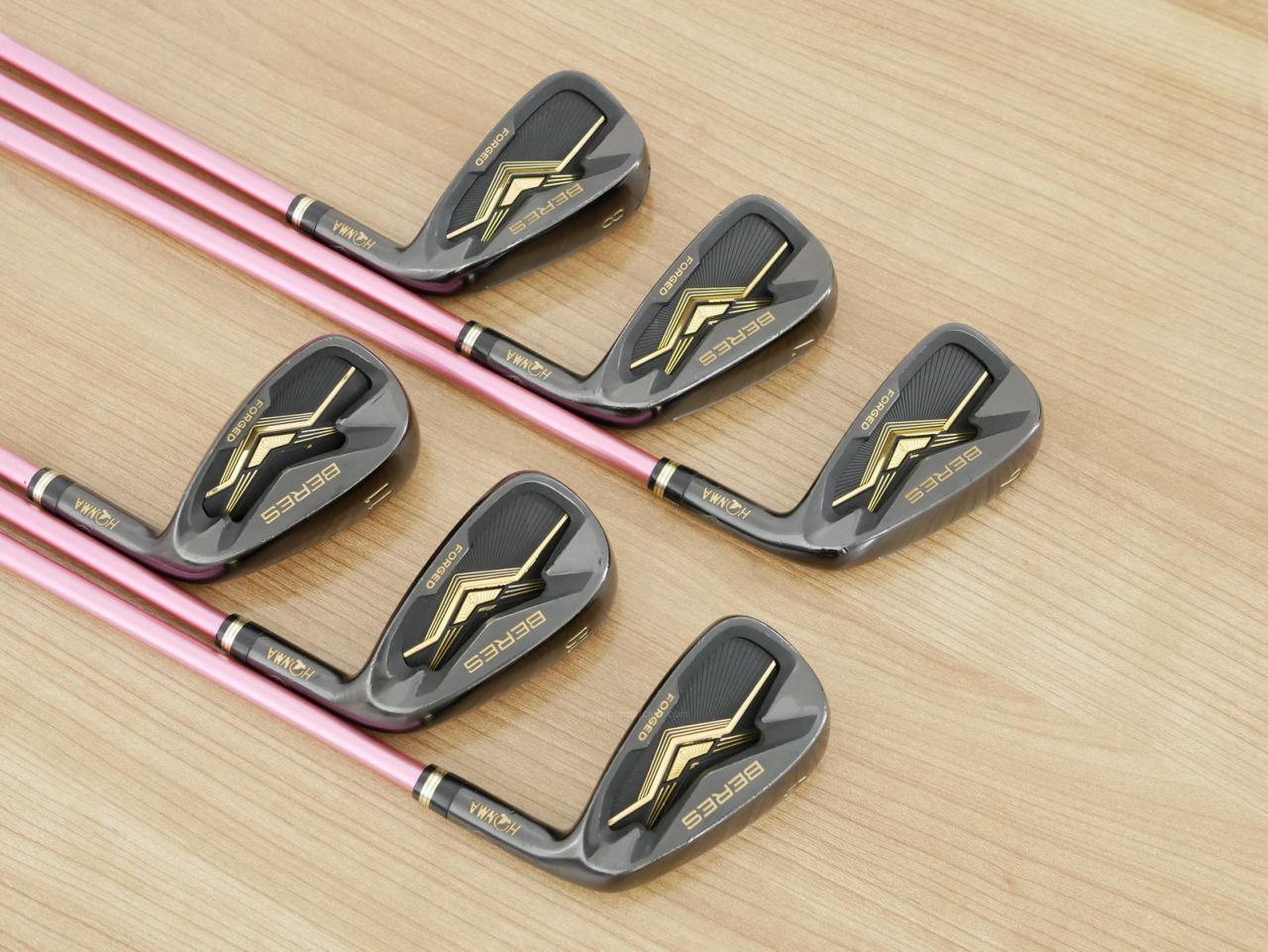 Iron set : Honma : **ก้าน 3 ดาว** ชุดเหล็ก Honma Beres Black Forged (ออกปี 2022 สวยมากๆ) มีเหล็ก 6-11 (6 ชิ้น เทียบเท่า 5-Pw) ก้าน Honma ARMRQ MX Flex R2 (3 ดาว)