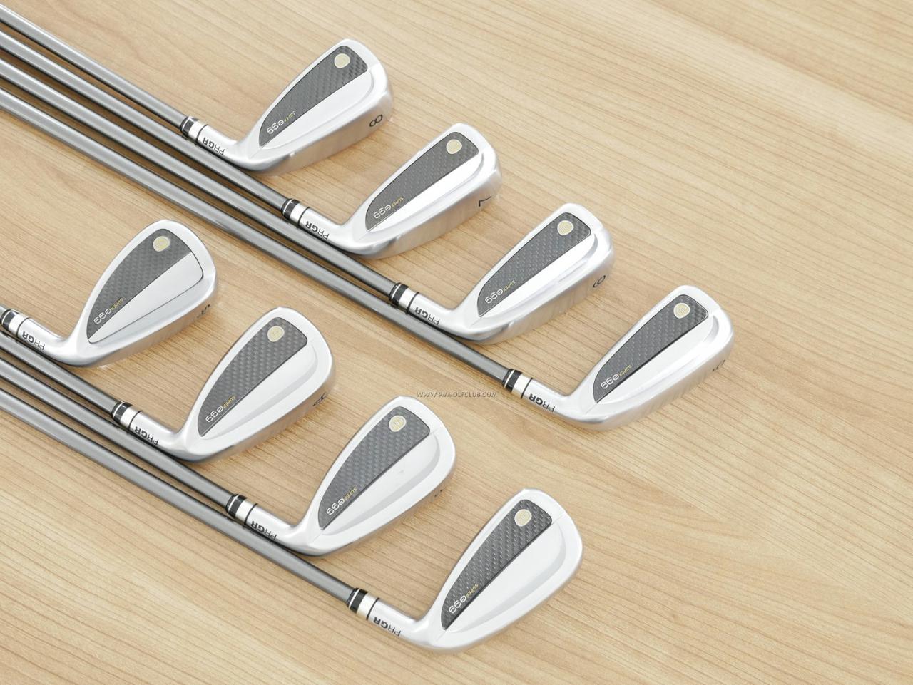 Iron set : PRGR : ชุดเหล็กกระเทย PRGR Super Egg Iron (รุ่นปี 2023 ตัวท๊อปสุด หน้าเด้งเกินกฏ ใช้แข่งไม่ได้ ตีไกลมากๆ) มีเหล็ก 5-Pw,Aw,As (8 ชิ้น) ก้านกราไฟต์ Flex R (M-37)