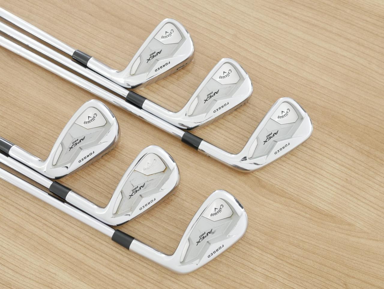 Iron set : Callaway : **มีตำหนิ** ชุดเหล็ก Callaway APEX Pro Forged (ออกปี 2019) มีเหล็ก 5-Pw (6 ชิ้น) ก้านเหล็ก NS Pro Modus 105 Flex S