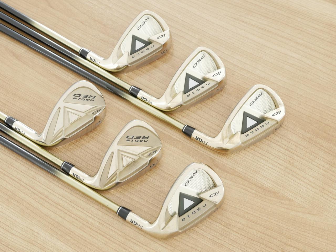 Iron set : PRGR : ชุดเหล็ก PRGR ID Nabla Red Titan (รุ่นท๊อปสุด หน้าเด้ง ไกลมาก) มีเหล็ก 6-Pw,Aw (6 ชิ้น) ก้านกราไฟต์ M-35 Flex R2