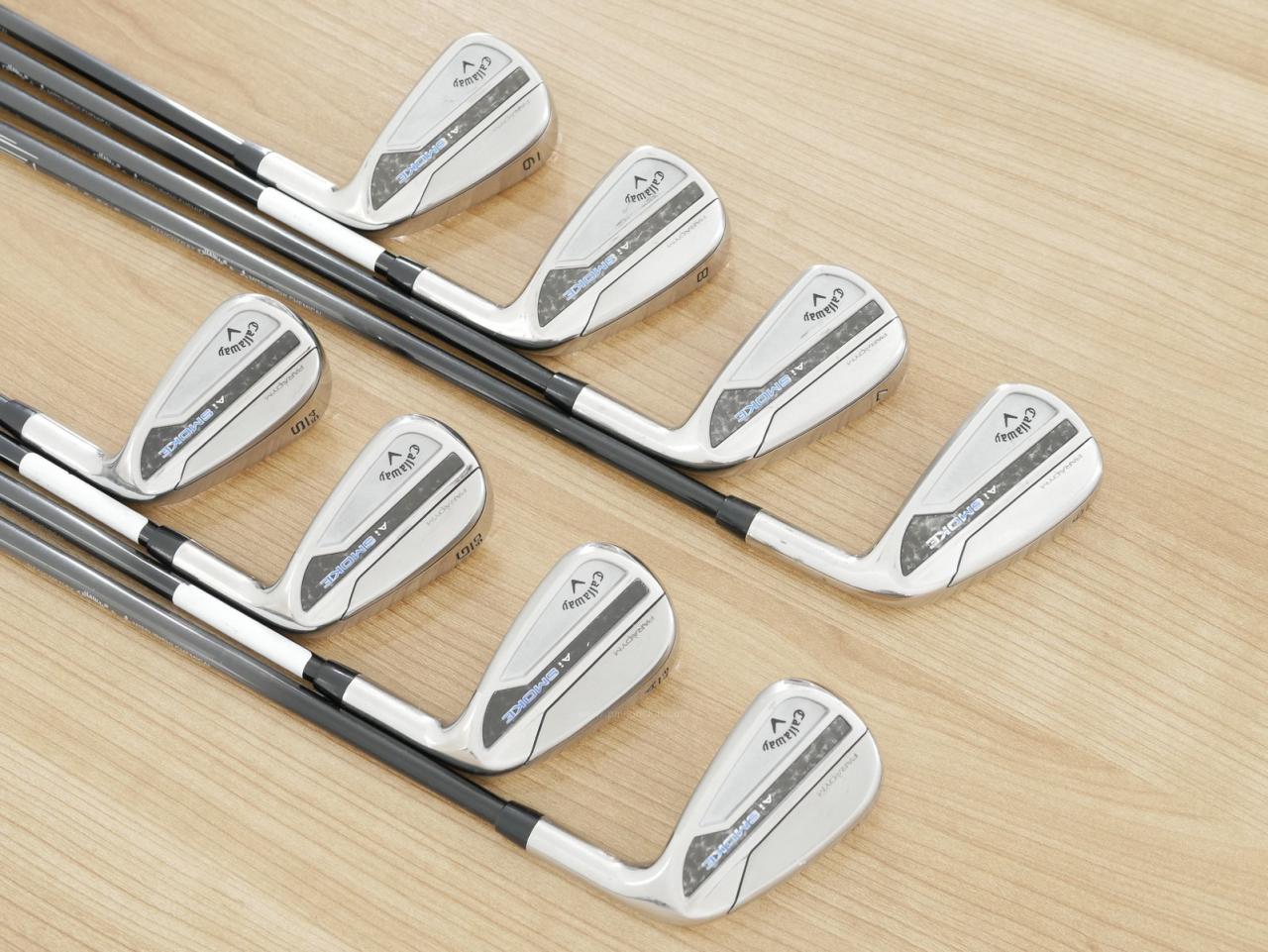 Iron set : Callaway : ชุดเหล็ก Callaway Paradym Ai Smoke (ออกปี 2024 ตีง่ายมาก ไกล Japan Spec.) มีเหล็ก 6-Pw,Aw,Gw,Sw (8 ชิ้น) ก้านกราไฟต์ Mitsubishi TENSEI 50 Flex R