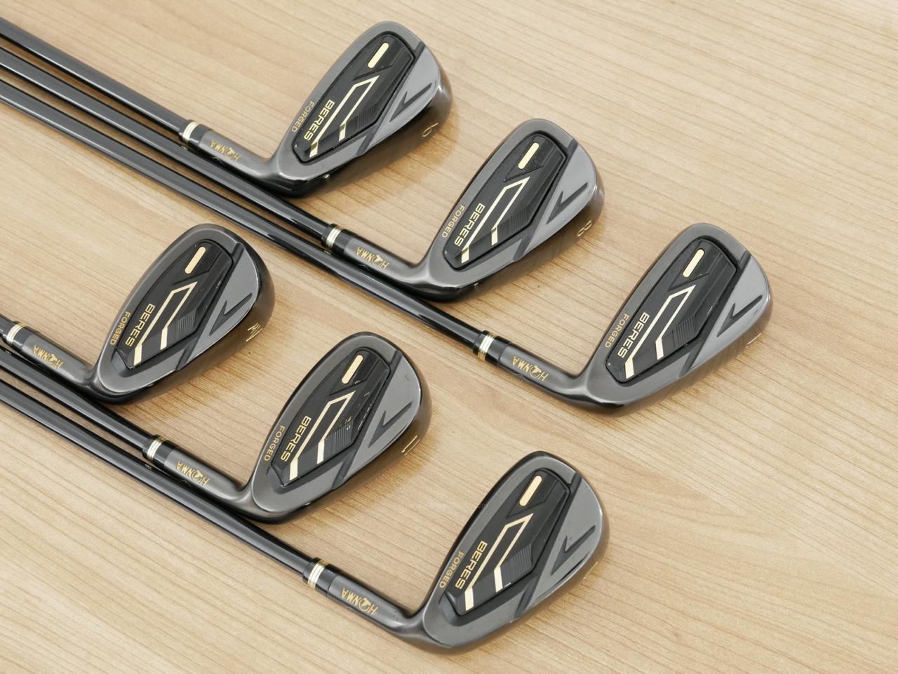 Iron set : Honma : ชุดเหล็ก Honma Beres 09 Forged Black (ออกปี 2024 สวยมากๆ) มีเหล็ก 7-11,Aw (6 ชิ้น เทียบเท่า 6-Pw,Aw) ก้าน ARMRQ FX Flex R