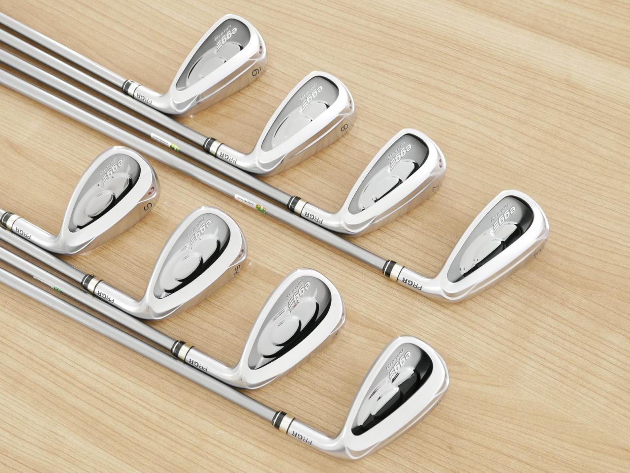 Iron set : PRGR : ชุดเหล็กกระเทย PRGR Egg PC (รุ่นปี 2019 ตีง่ายและไกลมากๆ โกงสุดๆ) มีเหล็ก 6-Pw,Aw,As,Sw (8 ชิ้น) ก้านกราไฟต์ M-37 Flex R