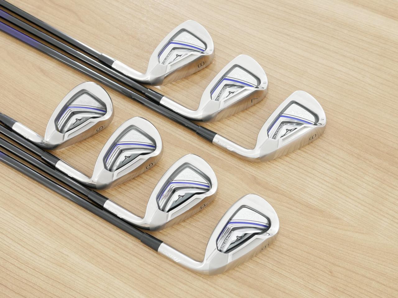 Iron set : Mizuno : ชุดเหล็ก Mizuno JPX EIII SV Titanium (ตัวท้อป ใบใหญ่ที่สุดของ Mizuno ตีง่ายมาก หน้าเด้ง ตีไกล) มีเหล็ก 6-Pw,Aw,Sw (7 ชิ้น) ก้านกราไฟต์ Flex SR