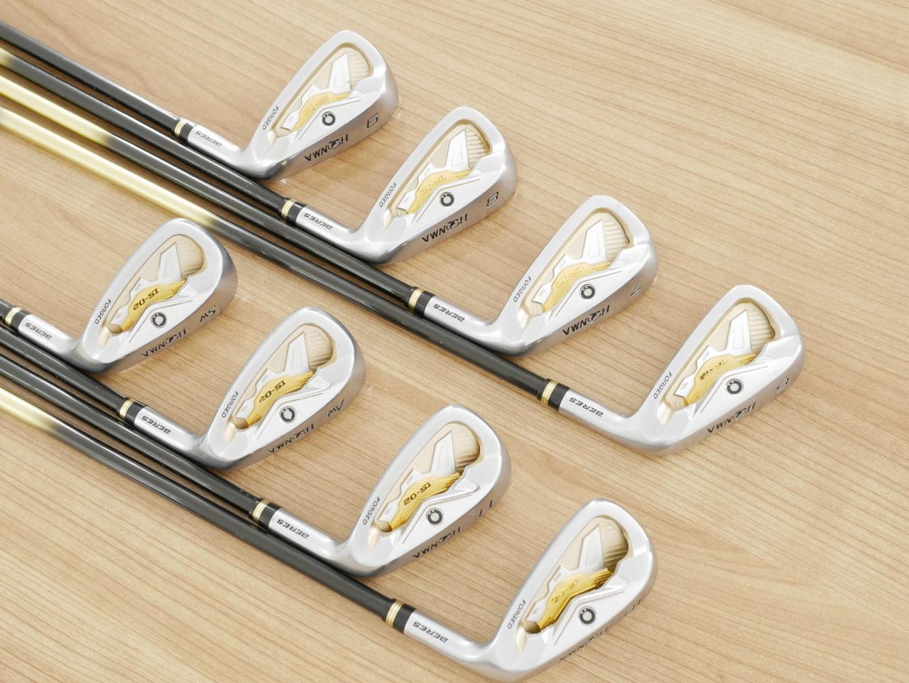Iron set : Honma : **มีตำหนิ** ชุดเหล็ก Honma Beres IS-02 (หน้าเด้ง Forged) มีเหล็ก 6-11,Aw,Sw (8 ชิ้น เทียบเท่า 5-Pw,Aw,Sw) ก้าน ARMRQ 6 (49) Flex R (2 ดาว)