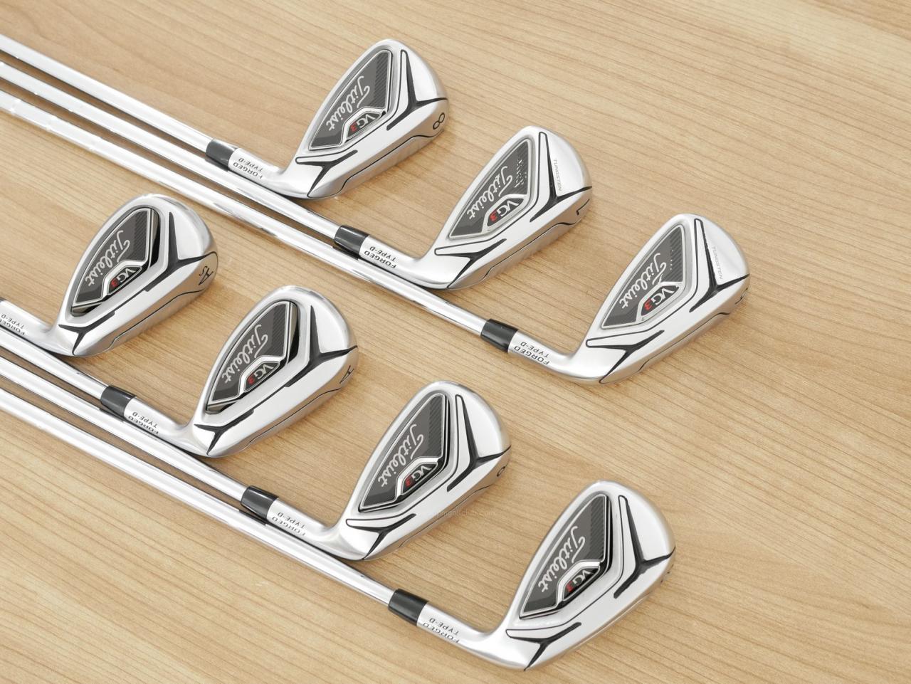 Iron set : Titleist : ชุดเหล็ก Titleist VG3 Type D Forged (รุ่นปี 2019 Japan Spec. ตีง่ายและไกลที่สุดของ Titleist) มีเหล็ก 6-Pw,Aw,As (7 ชิ้น) ก้านเหล็ก NS Pro Zelos 8 Flex S
