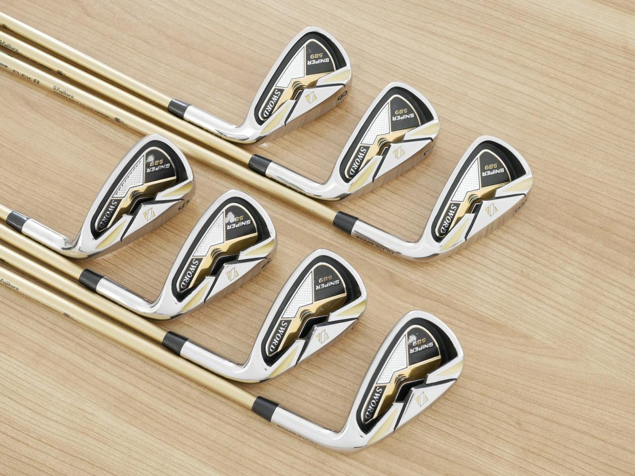 Iron set : Katana : ชุดเหล็ก Katana Sword Sniper 589 (หน้าเด้ง) มีเหล็ก 6-Pw,Aw,Sw (7 ชิ้น) ก้านกราไฟต์ Speeder 589 Flex R