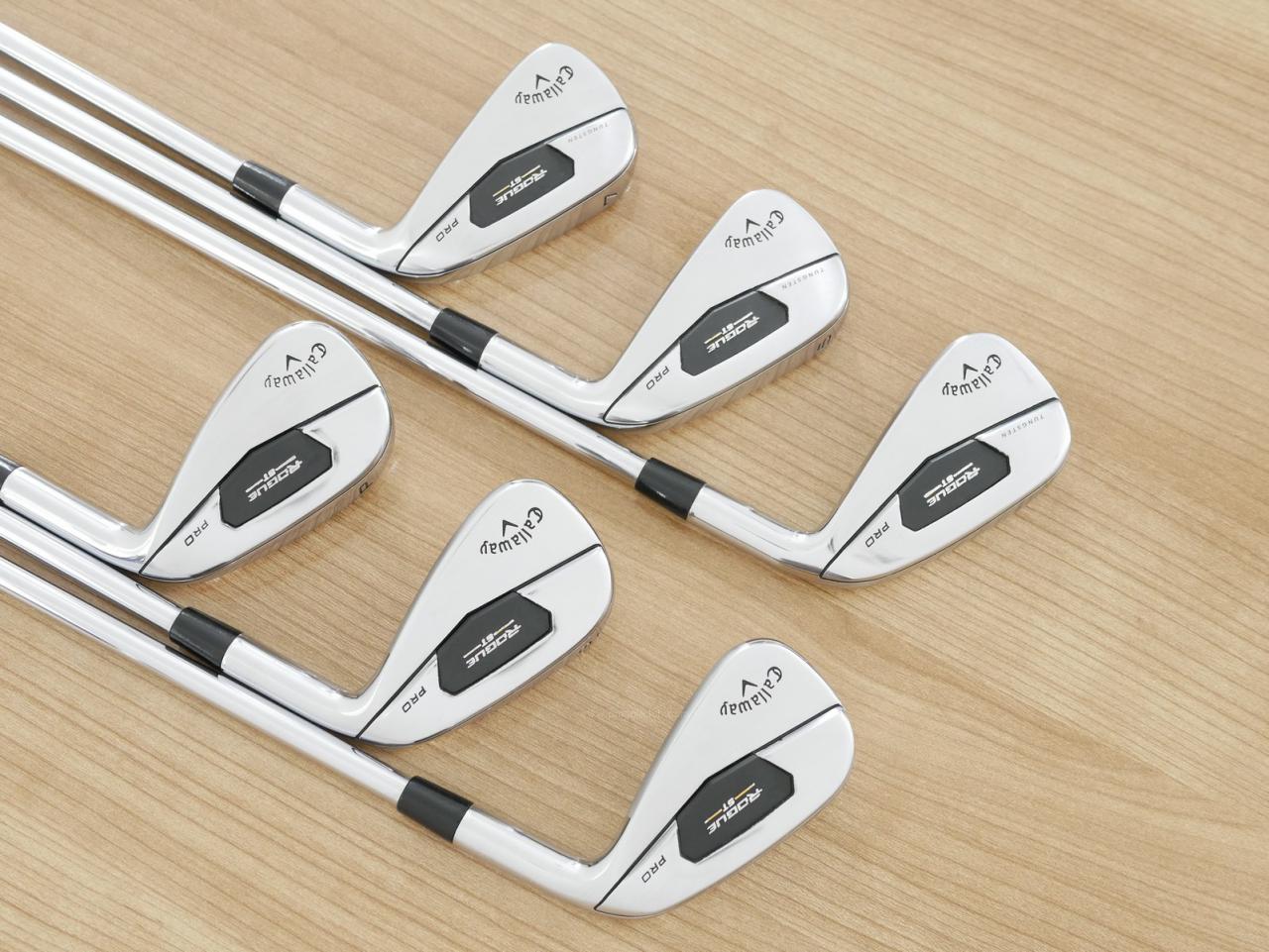 Iron set : Callaway : ชุดเหล็ก Callaway Rogue ST Pro (ออกปี 2022 คม นุ่ม แน่นมาก) มีเหล็ก 5-Pw (6 ชิ้น) ก้านเหล็ก Dynamic Gold 95 S200