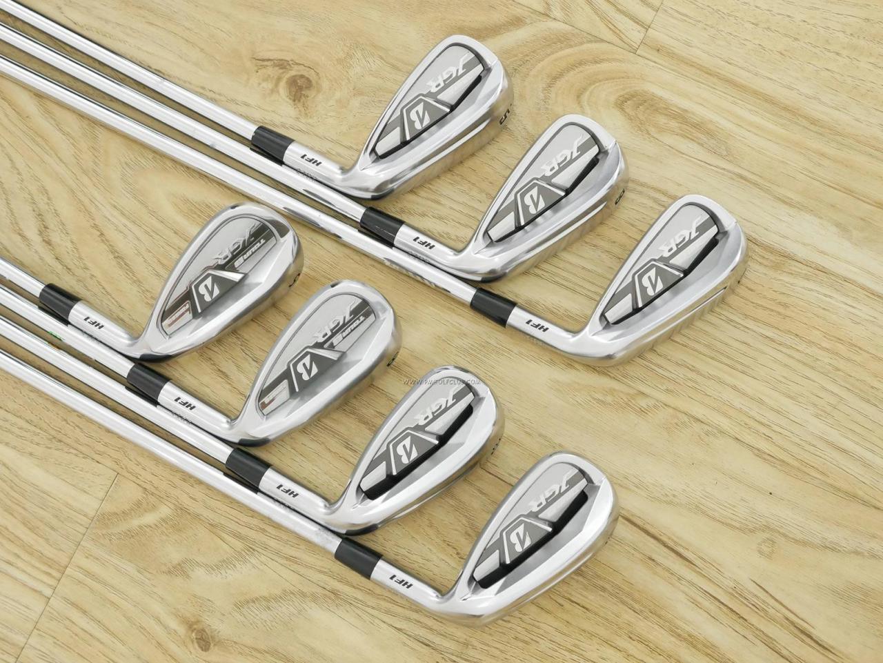 Iron set : Bridgestone : ชุดเหล็ก Bridgestone Tour B JGR HF1 Forged (รุ่นปี 2018 ตีไกลกว่าปกติ 2 เบอร์) มีเหล็ก 7-P1,P2,Aw,Sw (7 ชิ้น) ก้านเหล็ก NS Pro Zelos 8 Flex R