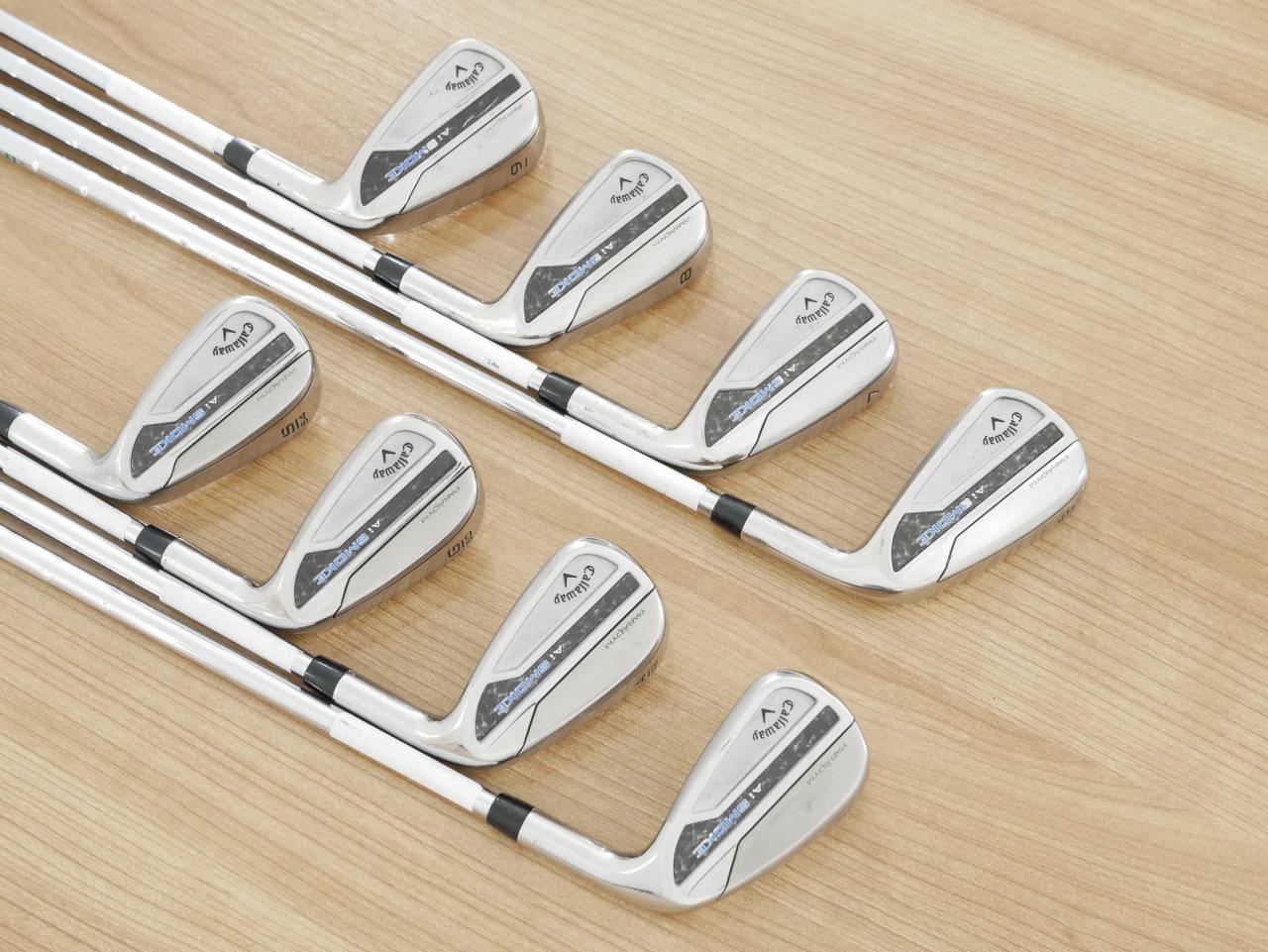 Iron set : Callaway : ชุดเหล็ก Callaway Paradym Ai Smoke (ออกปี 2024 ตีง่ายมาก ไกล Japan Spec.) มีเหล็ก 6-Pw,Aw,Gw,Sw (8 ชิ้น) ก้านเหล็ก NS Pro 950 NEO Flex S