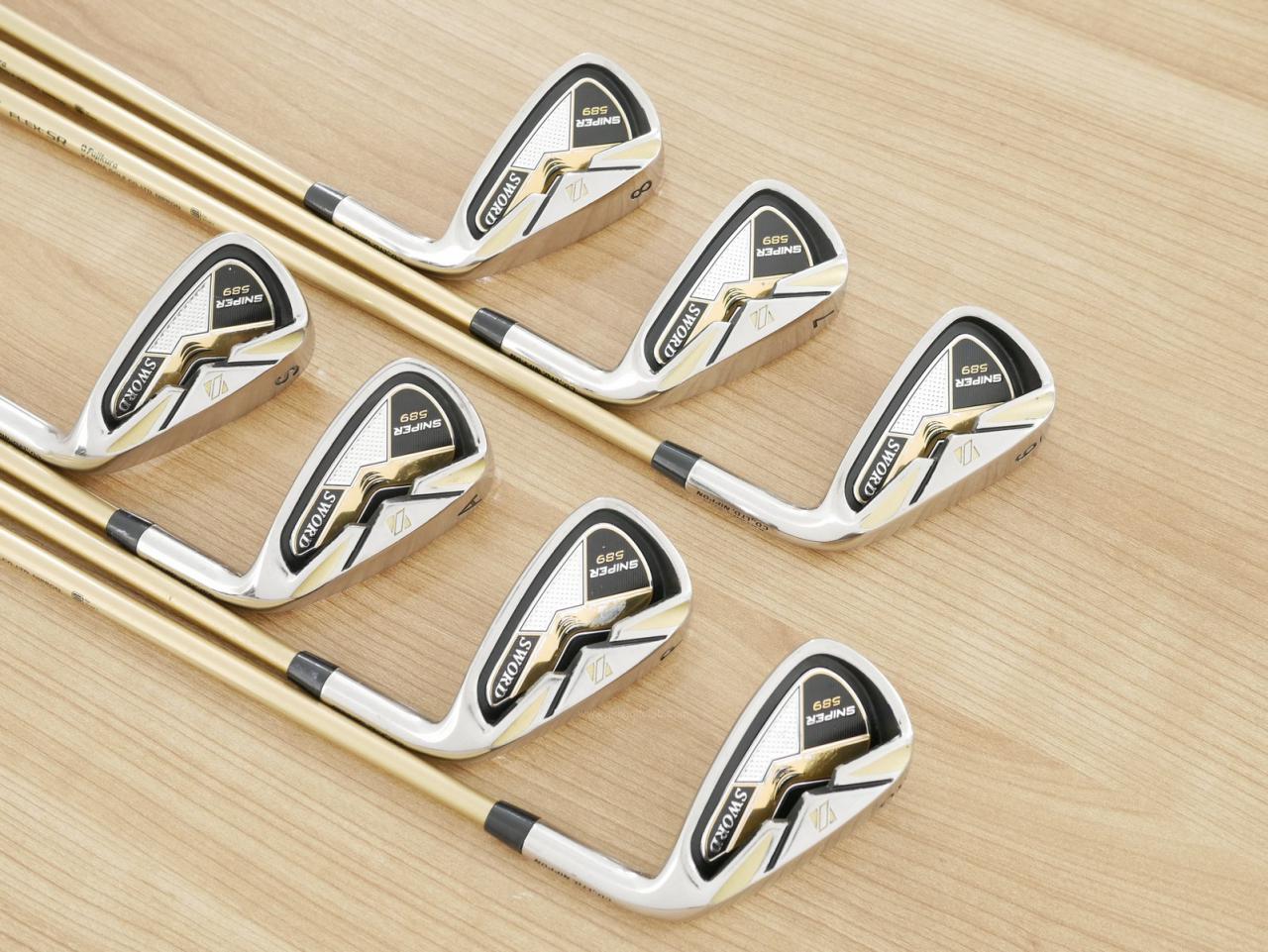Iron set : Katana : ชุดเหล็ก Katana Sword Sniper 589 (หน้าเด้ง) มีเหล็ก 6-Pw,Aw,Sw (7 ชิ้น) ก้านกราไฟต์ Speeder 589 Flex SR