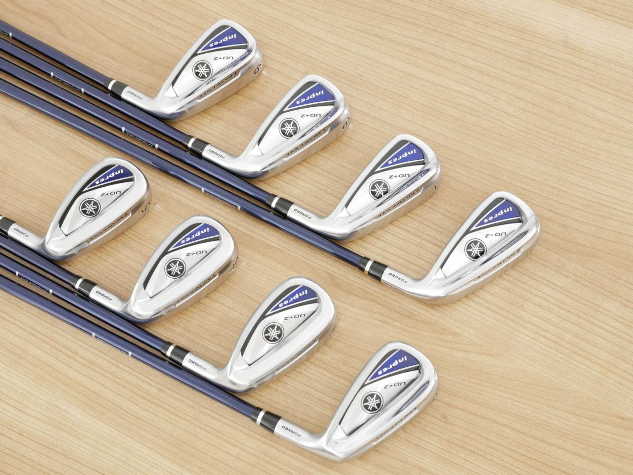 Iron set : Yamaha : ชุดเหล็ก Yamaha Inpres UD+2 (ออกปี 2019 ตีไกลที่สุด ไกลกว่าเหล็กทั่วไป 2 เบอร์ หน้าเด้ง COR 0.822) มีเหล็ก 6-Pw,Aw,As,Sw (8 ชิ้น) ก้านกราไฟต์ Flex R