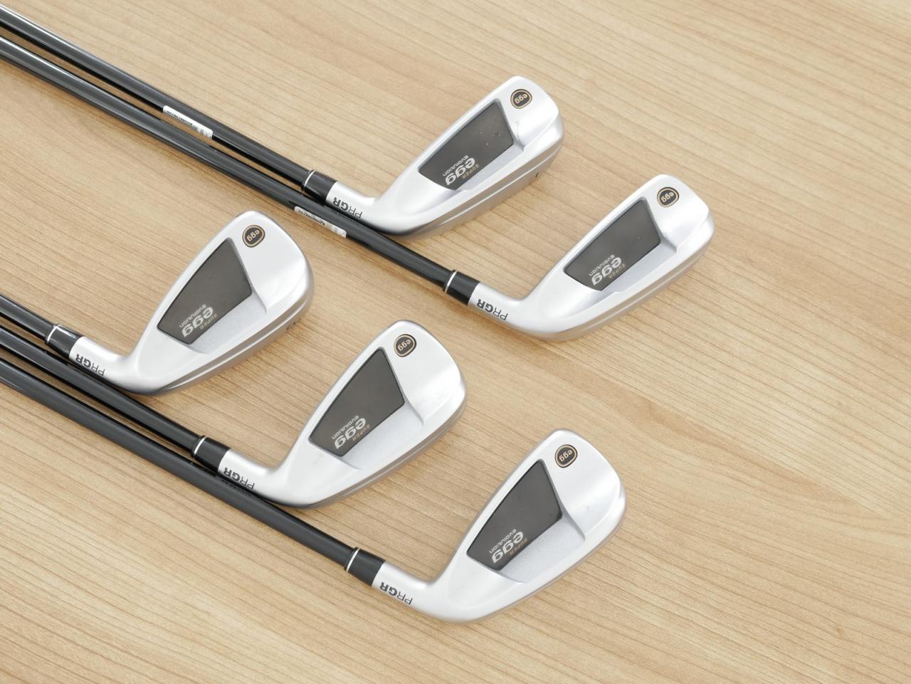 Iron set : PRGR : ชุดเหล็กกระเทย PRGR Super Egg Evolution (รุ่นล่าสุด ออกปี 2024 ตัวท๊อปสุด หน้าเด้งเกินกฏ ใช้แข่งไม่ได้ ตีไกลมากๆ) มีเหล็ก 6-Pw (5 ชิ้น) ก้านกราไฟต์ Flex R (M-37)