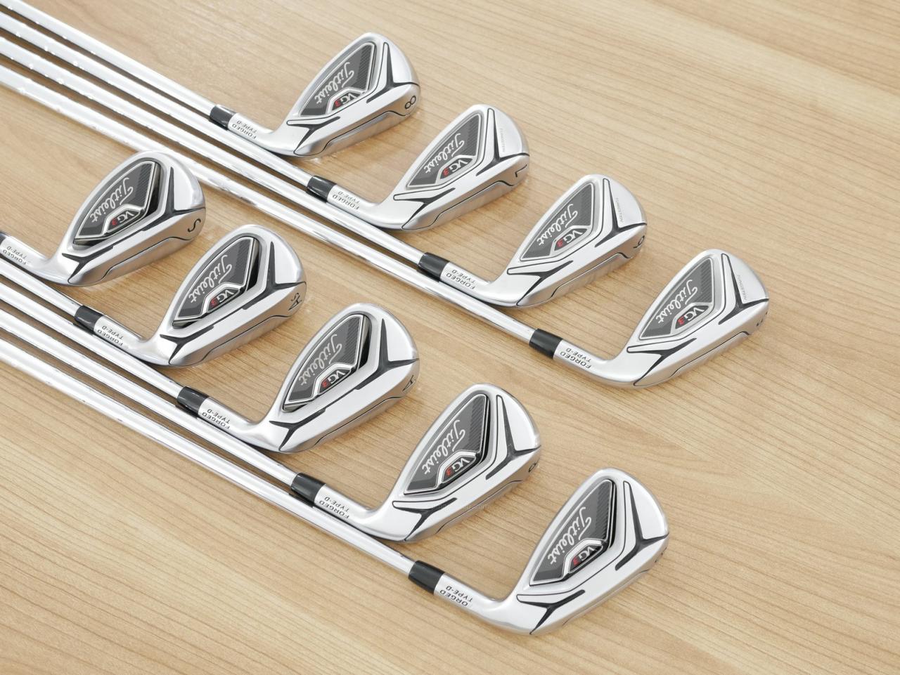 Iron set : Titleist : ชุดเหล็ก Titleist VG3 Type D Forged (รุ่นปี 2019 Japan Spec. ตีง่ายและไกลที่สุดของ Titleist) มีเหล็ก 5-Pw,Aw,As,Sw (9 ชิ้น) ก้านเหล็ก NS Pro 950 Flex S