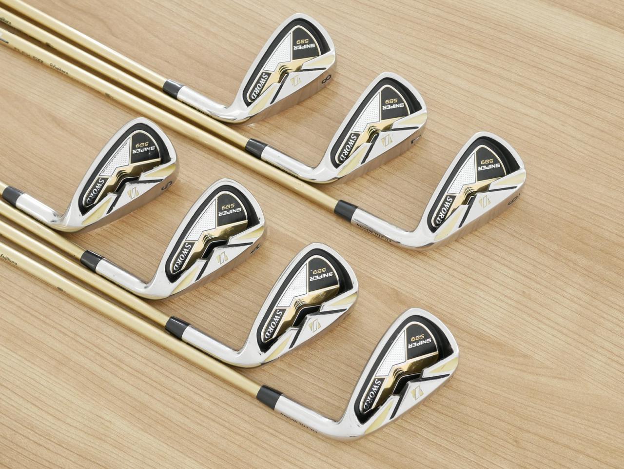 Iron set : Katana : ชุดเหล็ก Katana Sword Sniper 589 (หน้าเด้ง) มีเหล็ก 6-Pw,Aw,Sw (7 ชิ้น) ก้านกราไฟต์ Speeder 589 Flex SR