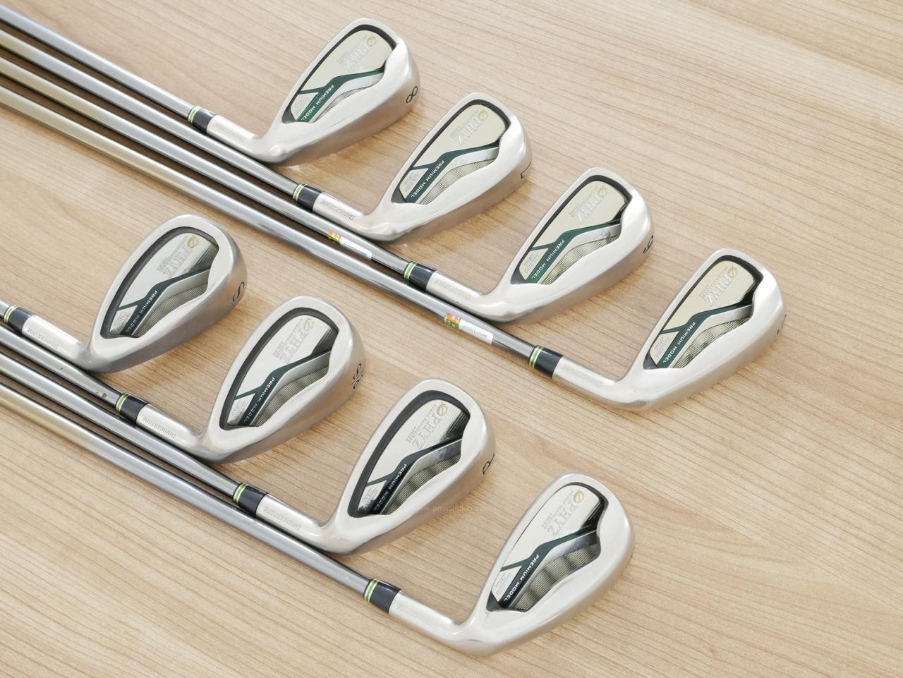 Iron set : Tourstage : ชุดเหล็ก Tourstage PHYZ Premium Model (รุ่นท๊อปสุด หายากสุด ตีง่าย ไกล เหมาะกับซีเนียร์) มีเหล็ก 5-Pw,Aw,Sw (8 ชิ้น) ก้านกราไฟต์ Flex R