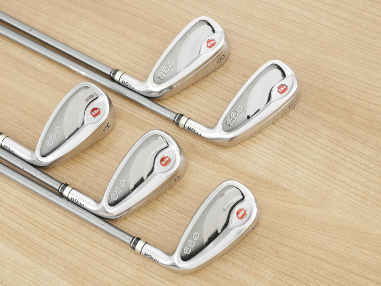 Iron set : PRGR : ชุดเหล็กกระเทย PRGR NEW Egg (ปี 2020 ตีง่ายและไกลมากๆ เด้งสุดๆ COR 0.82) มีเหล็ก 7-Pw,Aw (5 ชิ้น) ก้านกราไฟต์ M-37 Flex R