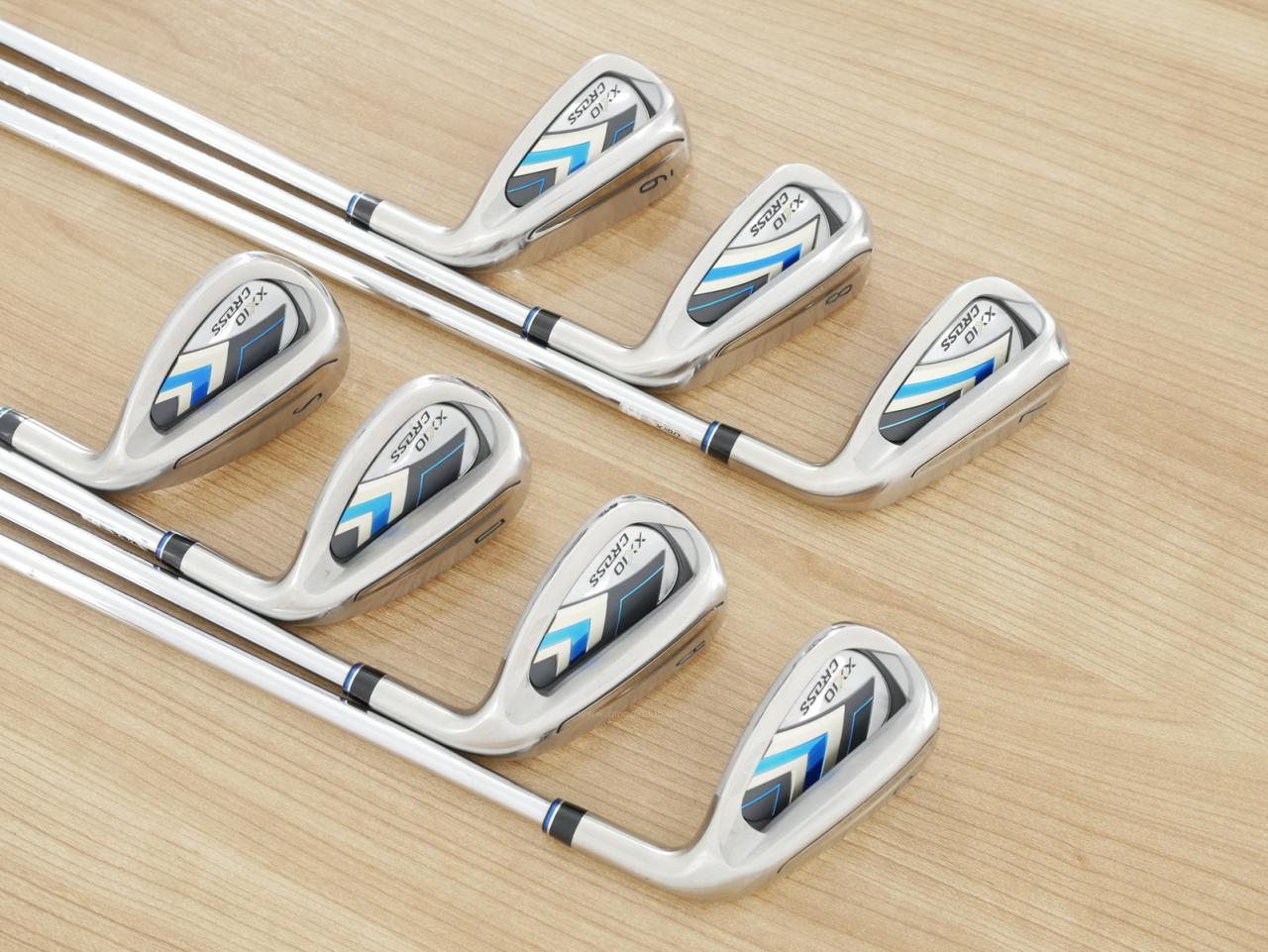 Iron set : XXIO : ชุดเหล็ก XXIO Cross 2 (ออกปี 2021 ตีไกลที่สุดของที่สุดจาก XXIO หน้าเด้งสุดๆ) มีเหล็ก 7-Pw,Aw,Dw,Sw (7 ชิ้น ตีไกลกว่าปกติ 2 เบอร์) ก้านเหล็ก NS Pro 860 DST Flex S