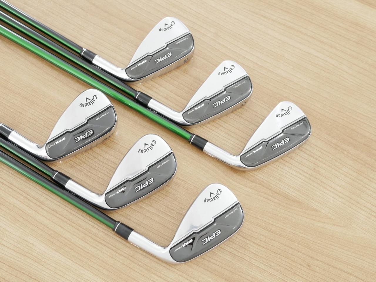 Iron set : Callaway : ชุดเหล็ก Callaway EPIC Max Fast (รุ่นแพงสุด ไกลสุดของ Callaway ปี 2021) มีเหล็ก 6-Pw,Aw (6 ชิ้น) ก้านกราไฟต์ Fujikura Speeder Evolution Flex R