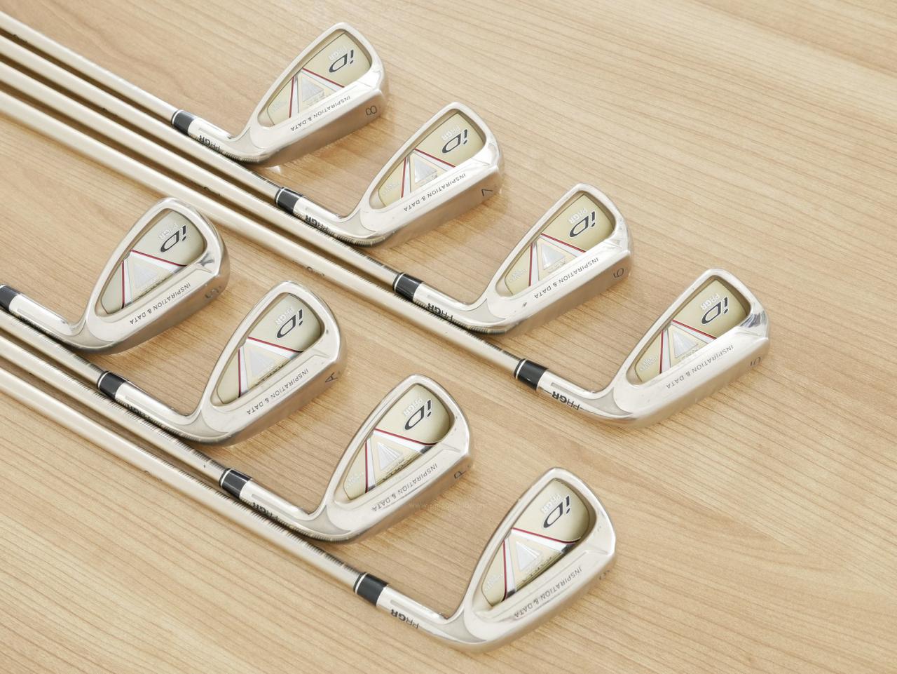 Iron set : PRGR : ชุดเหล็ก PRGR ID Nabla Red (รุ่นท๊อปสุด หน้าเด้ง ไกลมาก) มีเหล็ก 5-Pw,Aw,Sw (8 ชิ้น) ก้านกราไฟต์ M-40 Flex SR