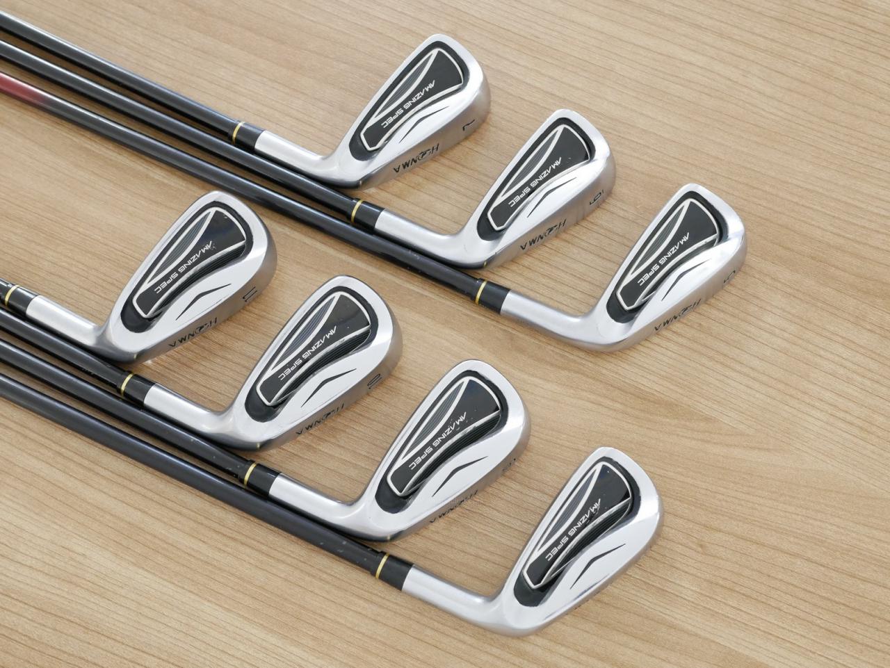 Iron set : Honma : ชุดเหล็ก Honma AMAZING Spec (หน้าเด้ง โกงองศาสุดๆ ไกลที่สุด) มีเหล็ก 5-11 (7 ชิ้น ระยะเทียบเท่า 4-Pw) ก้านกราไฟต์ Flex R