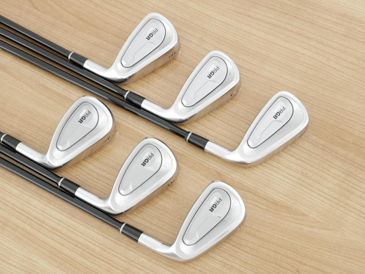 Iron set : PRGR : ชุดเหล็ก PRGR 04 Forged (รุ่นปี 2025 ตีง่าย ไกลมากๆๆ) มีเหล็ก 6-Pw,AW (6 ชิ้น) ก้านกราไฟต์ Fujikura MCI Flex SR
