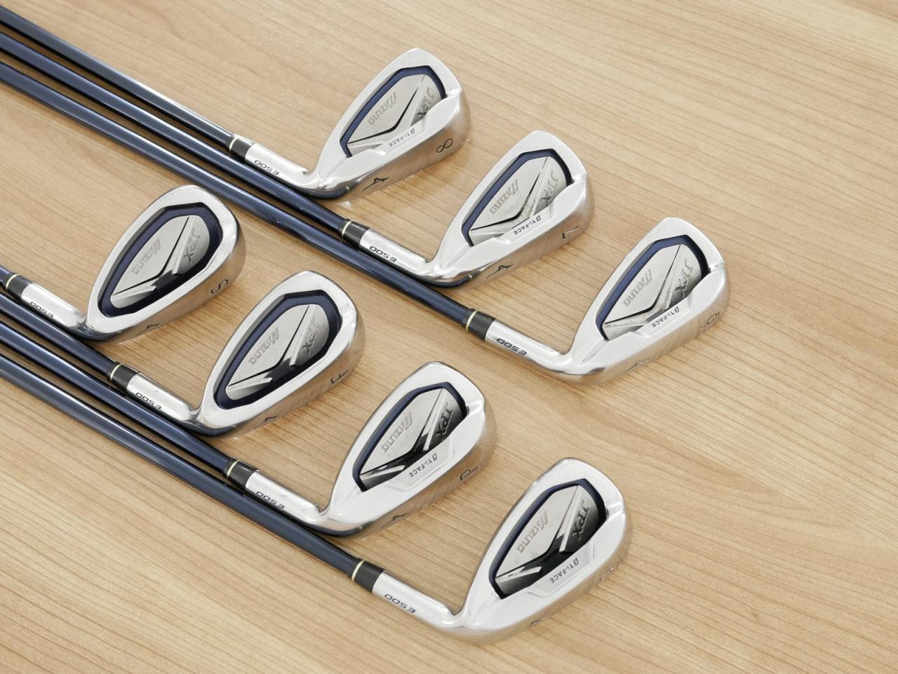 Iron set : Mizuno : ชุดเหล็ก Mizuno JPX E500 Ti-Face มีเหล็ก 6-Pw,Aw,Sw (7 ชิ้น) ก้านกราไฟต์ Flex SR