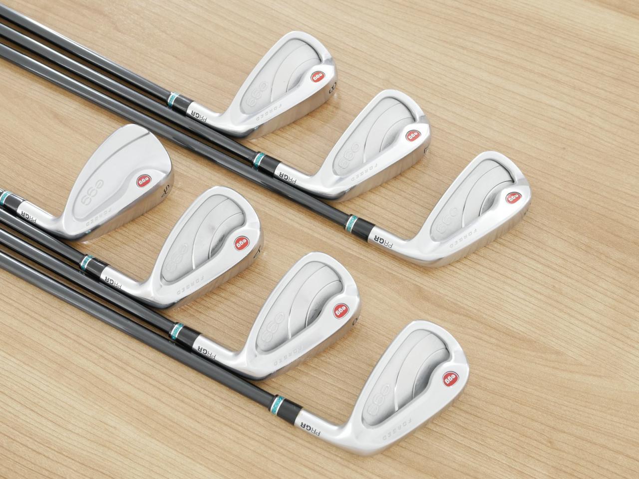 Iron set : PRGR : ชุดเหล็กกระเทย PRGR NEW Egg Forged (รุ่นปี 2020 ตีง่ายและไกลมากๆ เด้งสุดๆ COR 0.82) มีเหล็ก 6-Pw,Aw,As (7 ชิ้น) ก้านกราไฟต์ UST Mamiya ATTAS FF 85 Flex S