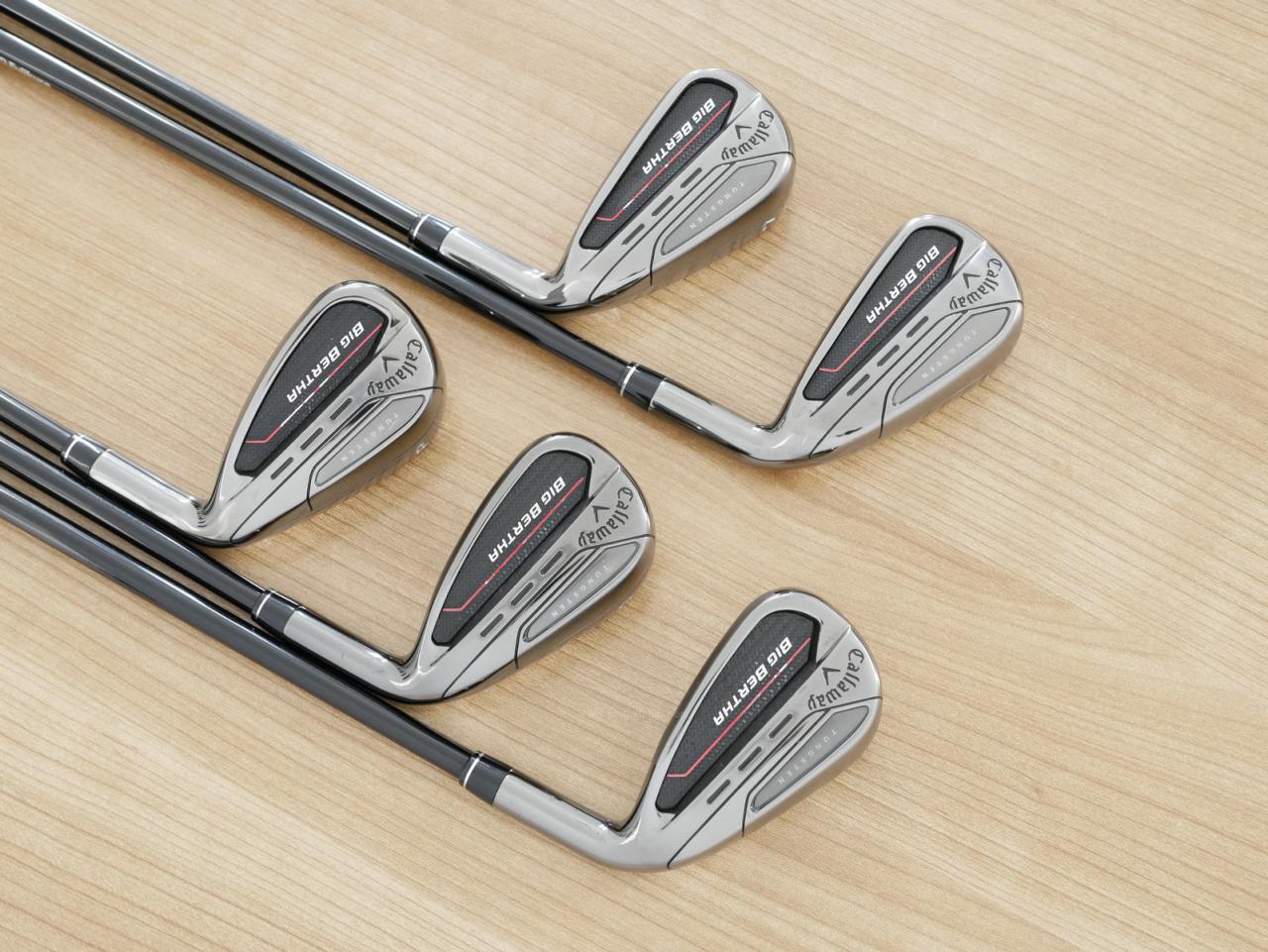 Iron set : Callaway : ชุดเหล็ก Callaway Big Bertha (รุ่นล่าสุด ปี 2023 ตีง่ายที่สุดของ Callaway) มีเหล็ก 6-Pw (5 ชิ้น) ก้านกราไฟต์ Fujikura Speeder NX Flex R