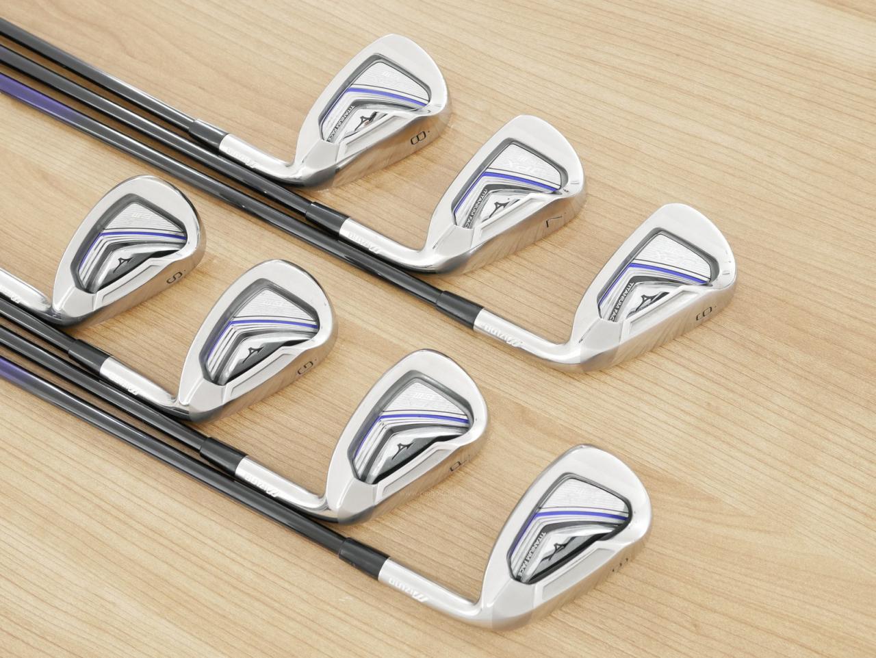 Iron set : Mizuno : ชุดเหล็ก Mizuno JPX EIII SV Titanium (ตัวท้อป ใบใหญ่ที่สุดของ Mizuno ตีง่ายมาก หน้าเด้ง ตีไกล) มีเหล็ก 6-Pw,Aw,Sw (7 ชิ้น) ก้านกราไฟต์ Flex R
