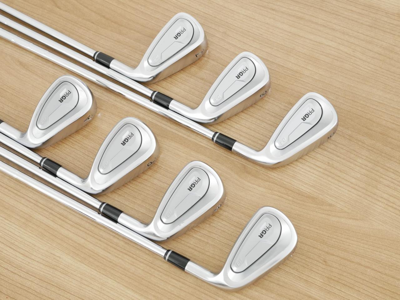 Iron set : PRGR : ชุดเหล็ก PRGR 04 Forged (รุ่นปี 2025 ตีง่าย ไกลมากๆๆ) มีเหล็ก 5-Pw,AW (7 ชิ้น) ก้านเหล็ก NS Pro 950 NEO Flex SR
