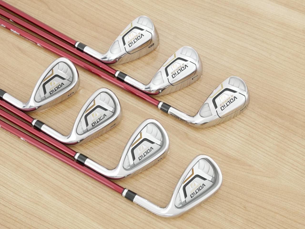 Iron set : Katana : ชุดเหล็ก Katana Voltio IV G Series I Silver (ปี 2017) มีเหล็ก 6-Pw,Aw,Sw (7 ชิ้น เหล็กยาวเป็นกระเทย) ก้านกราไฟต์ Fujikura Speeder 360 Flex R