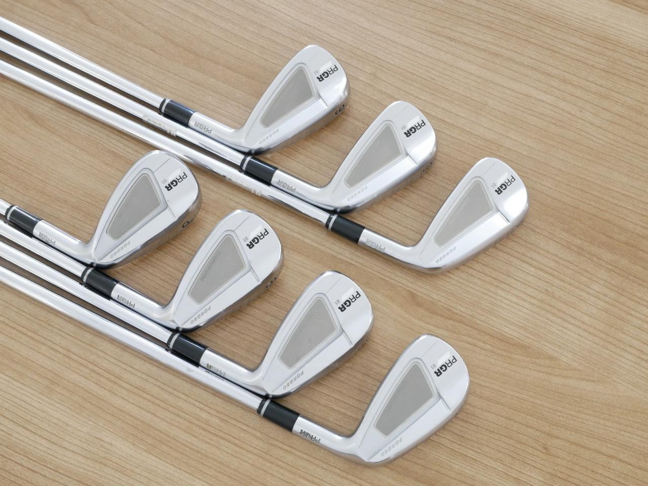 Iron set : PRGR : ชุดเหล็ก PRGR 01 Forged (Titanium Core ปี 2021) มีเหล็ก 4-Pw (7 ชิ้น) ก้านเหล็ก NS Pro MODUS 120 Flex S
