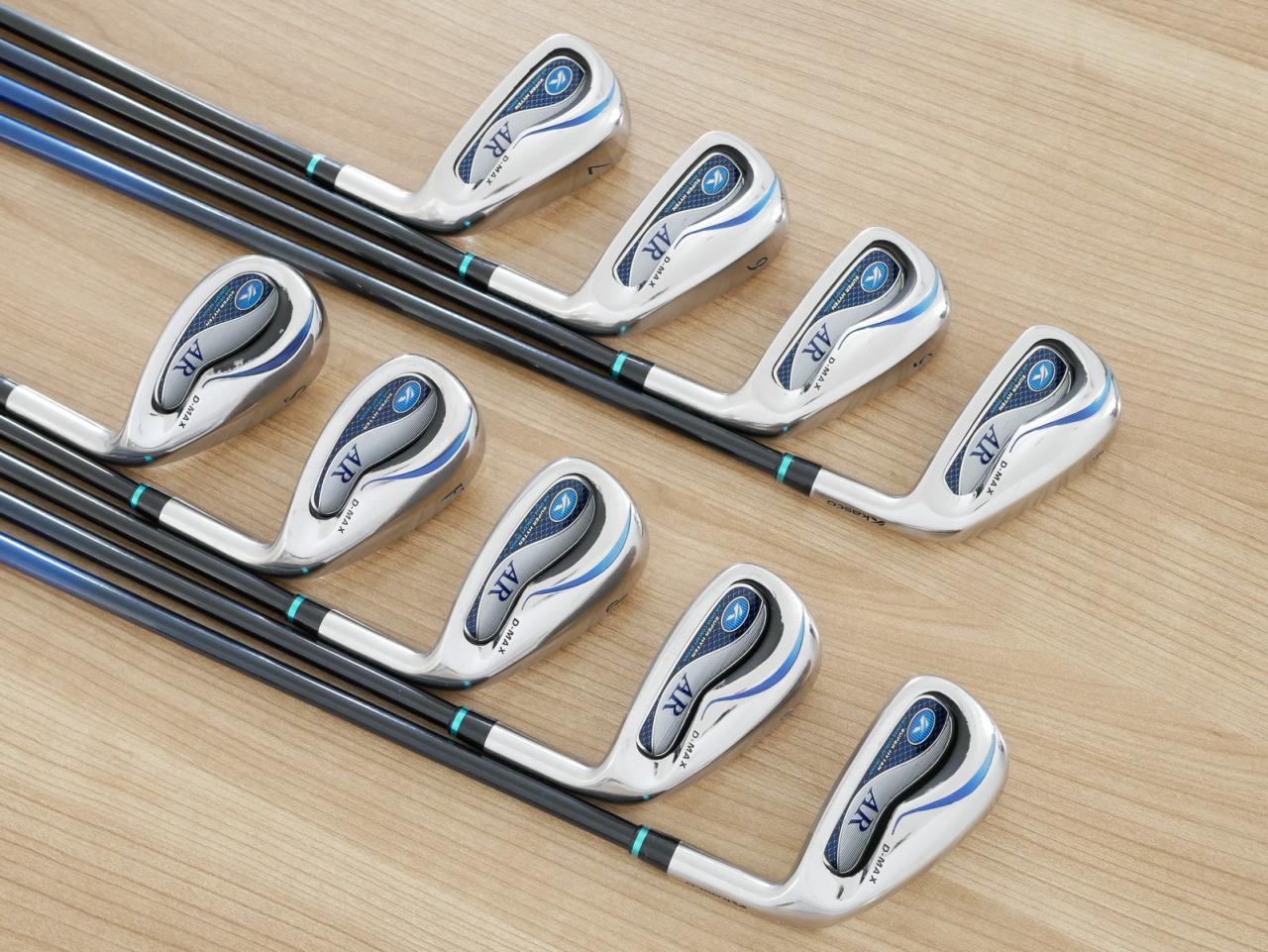 Iron set : Kasco : ชุดเหล็ก Kasco D-Max AR (ใบใหญ่หน้าเด้ง ไกล) มีเหล็ก 4-Pw,Aw,Sw (9 ชิ้น) ก้านกราไฟต์ Flex R