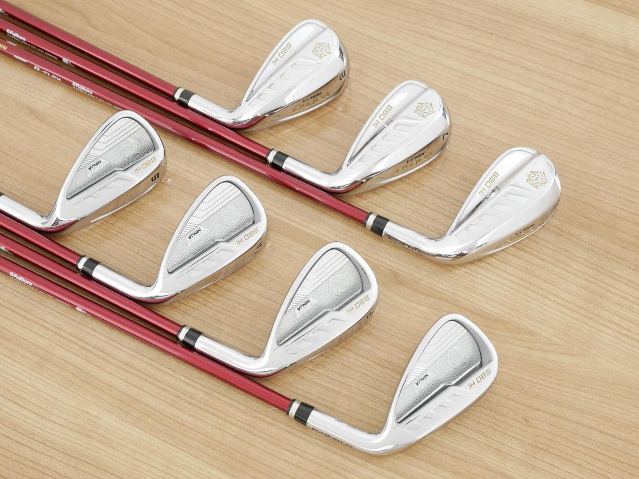 Iron set : Katana : ชุดเหล็ก Katana Voltio NINJA 880Hi Silver (รุ่นท็อปสุด ออกปี 2018 ตีง่าย ไกล สวยมากๆ) มีเหล็ก 6-Pw,Aw,Sw (7 ชิ้น) ก้านกราไฟต์ Fujikura Speeder 361 Flex R