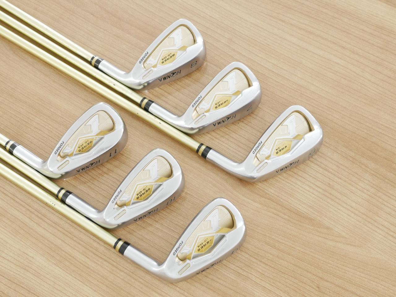 Iron set : Honma : ชุดเหล็ก Honma Beres IS-03 (ปี 2015 หน้าเด้ง Forged) มีเหล็ก 6-11 (6 ชิ้น เทียบเท่า 5-Pw) ก้าน ARMRQ 8 (49) Flex R (2 ดาว)
