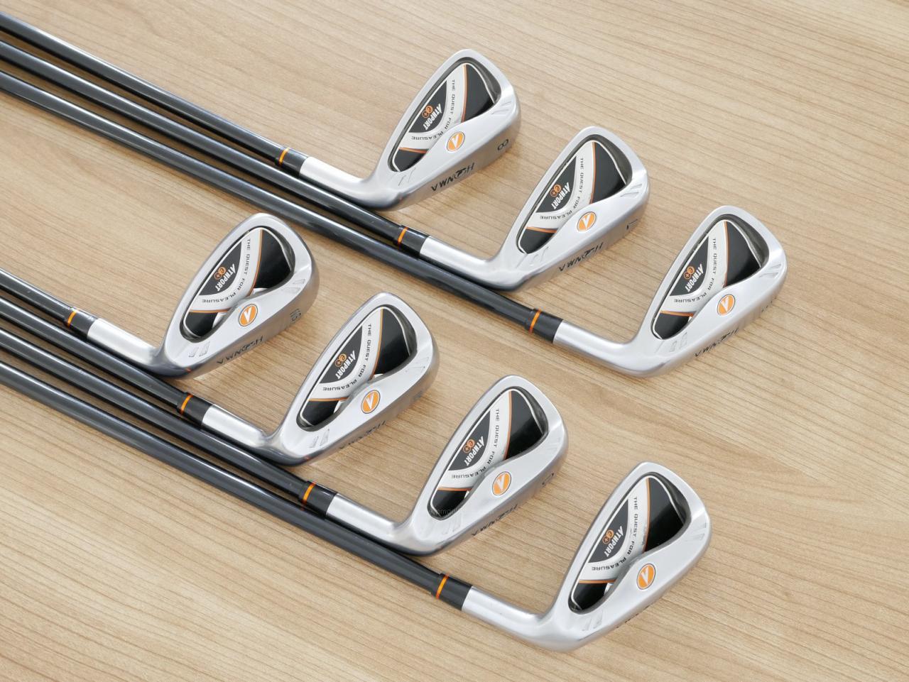 Iron set : Honma : ชุดเหล็ก Honma ATHPORT E+ มีเหล็ก 6-10,Aw,Sw (7 ชิ้น) ก้านกราไฟต์ Honma ARMRQ WT-53 Flex R