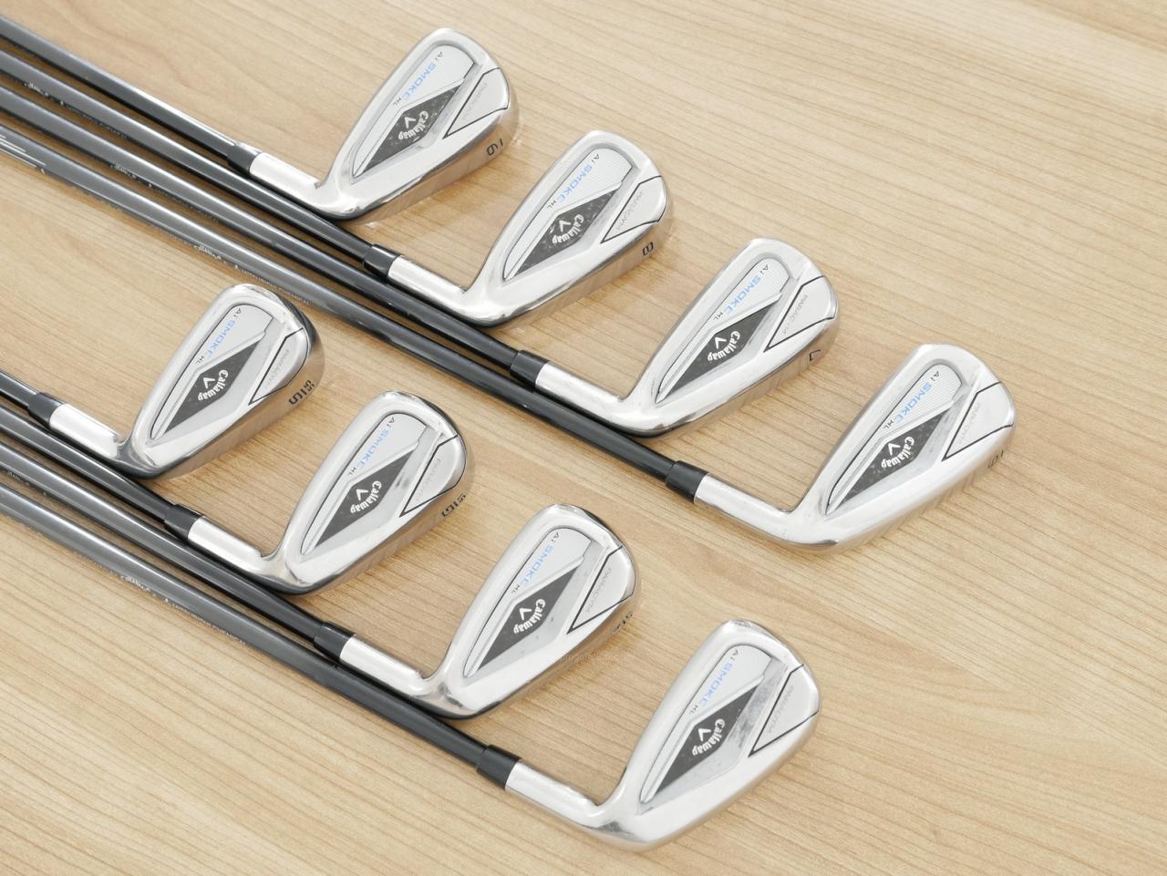 Iron set : Callaway : ชุดเหล็ก Callaway Paradym Ai Smoke HL (ออกปี 2024 ตีง่ายมาก ไกล Japan Spec.) มีเหล็ก 6-Pw,Aw,Gw,Sw (8 ชิ้น) ก้านกราไฟต์ Mitsubishi TENSEI 50 Flex R
