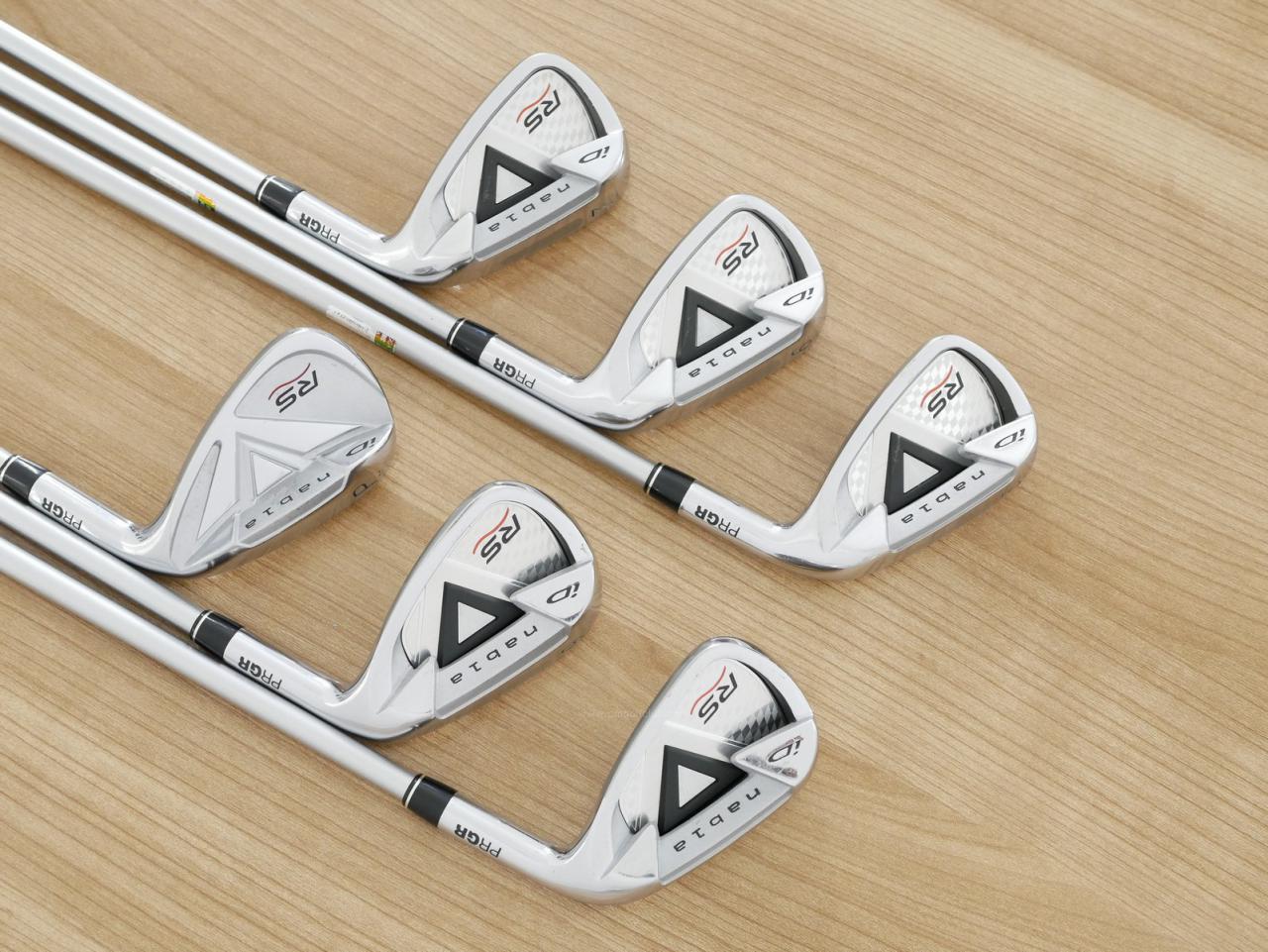 Iron set : PRGR : ชุดเหล็ก PRGR ID Nabla RS Titan Face (ปี 2015 หน้าเด้ง ตีไกล) มีเหล็ก 5-Pw (6 ชิ้น) ก้านกราไฟต์ Mitsubishi OTI 85 Flex SR