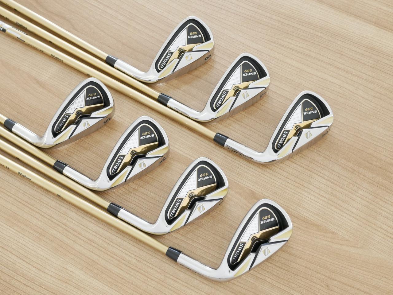 Iron set : Katana : ชุดเหล็ก Katana Sword Sniper 589 (หน้าเด้ง) มีเหล็ก 6-Pw,Aw,Sw (7 ชิ้น) ก้านกราไฟต์ Speeder 589 Flex R