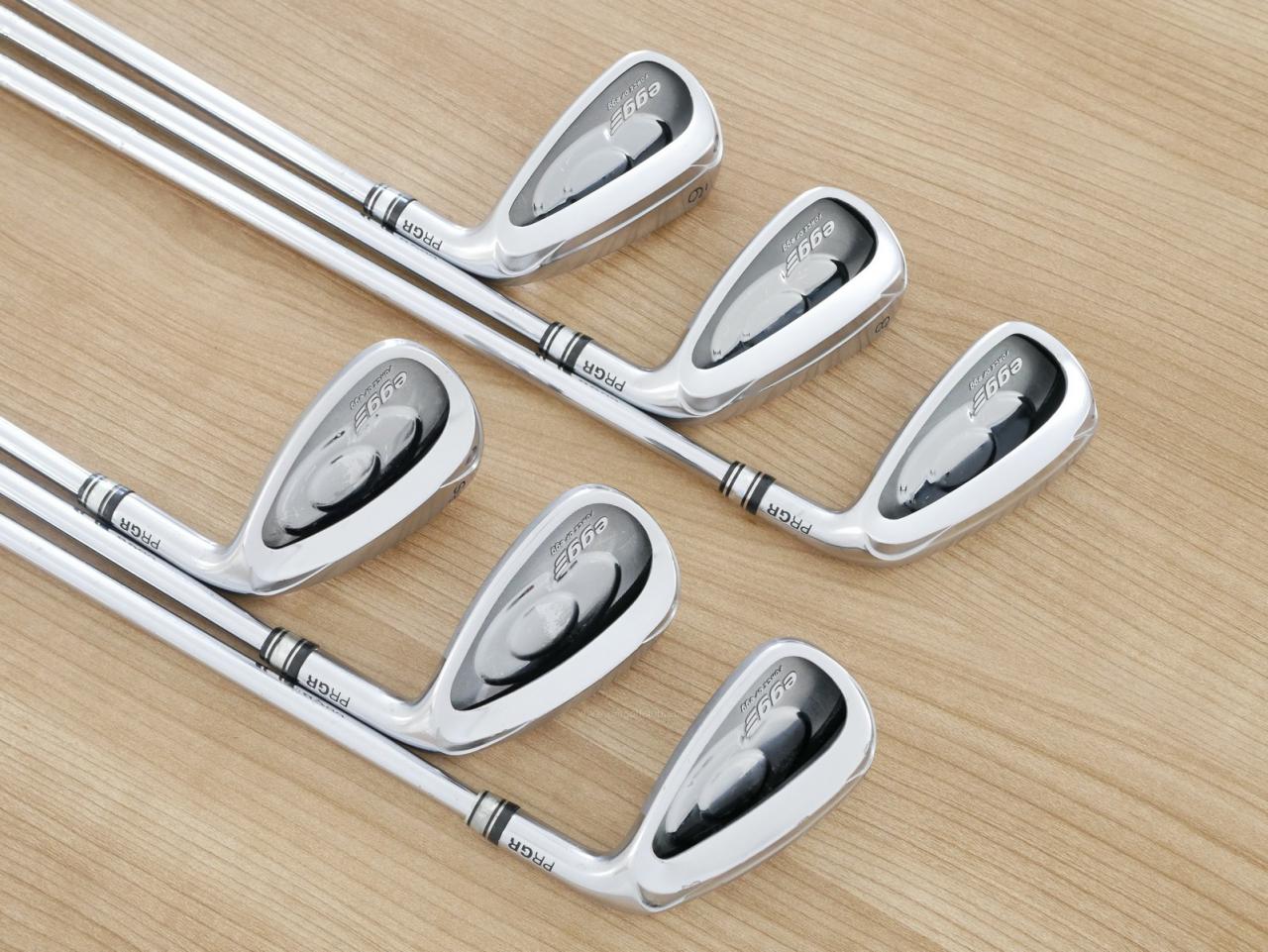 Iron set : PRGR : ชุดเหล็กกระเทย PRGR Egg PC (รุ่นปี 2019 ตีง่ายและไกลมากๆ โกงสุดๆ) มีเหล็ก 7-Pw,Aw,As (6 ชิ้น) ก้านเหล็ก NS Pro ZELOS 7 Flex S