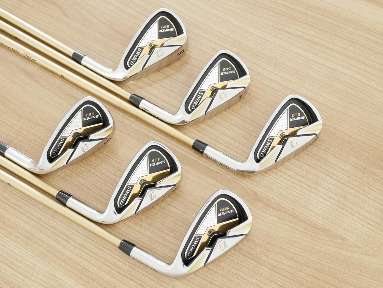 Iron set : Katana : ชุดเหล็ก Katana Sword Sniper 589 (หน้าเด้ง) มีเหล็ก 6-Pw,Sw (6 ชิ้น) ก้านกราไฟต์ Speeder 589 Flex SR