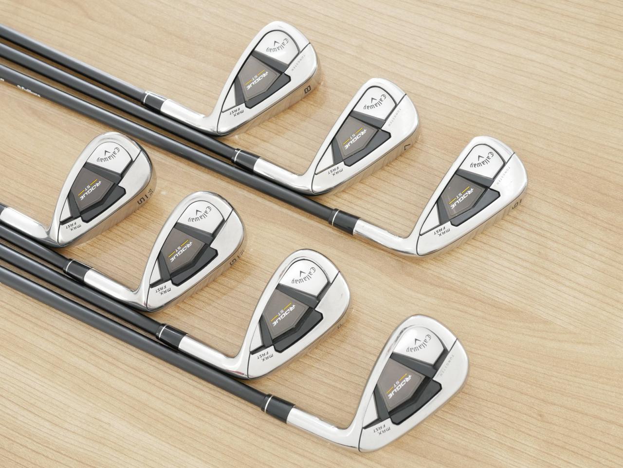 Iron set : Callaway : ชุดเหล็ก Callaway Rogue ST Max Fast (ออกปี 2022 ตีง่ายที่สุด ไกลสุดของ Callaway) มีเหล็ก 6-Pw,Gw,Sw (7 ชิ้น) ก้านกราไฟต์ Fujikura Speeder NX 40 Flex R