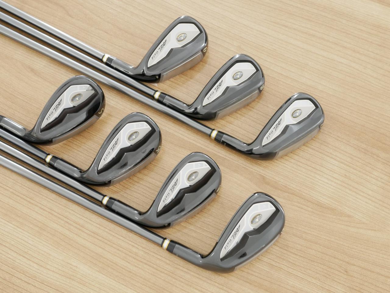 Iron set : Tsuruya : ชุดเหล็ก Tsuruya AXEL Gold Premium V (ออกปี 2023 ของใหม่ 7 หมื่นกว่าบาท หน้าเด้งสุดๆ ไกลสุดๆๆ) มีเหล็ก 7-Pw,Aw,As,Sw (7 ชิ้น ครบเซ็ต) ก้านกราไฟต์ Flex R
