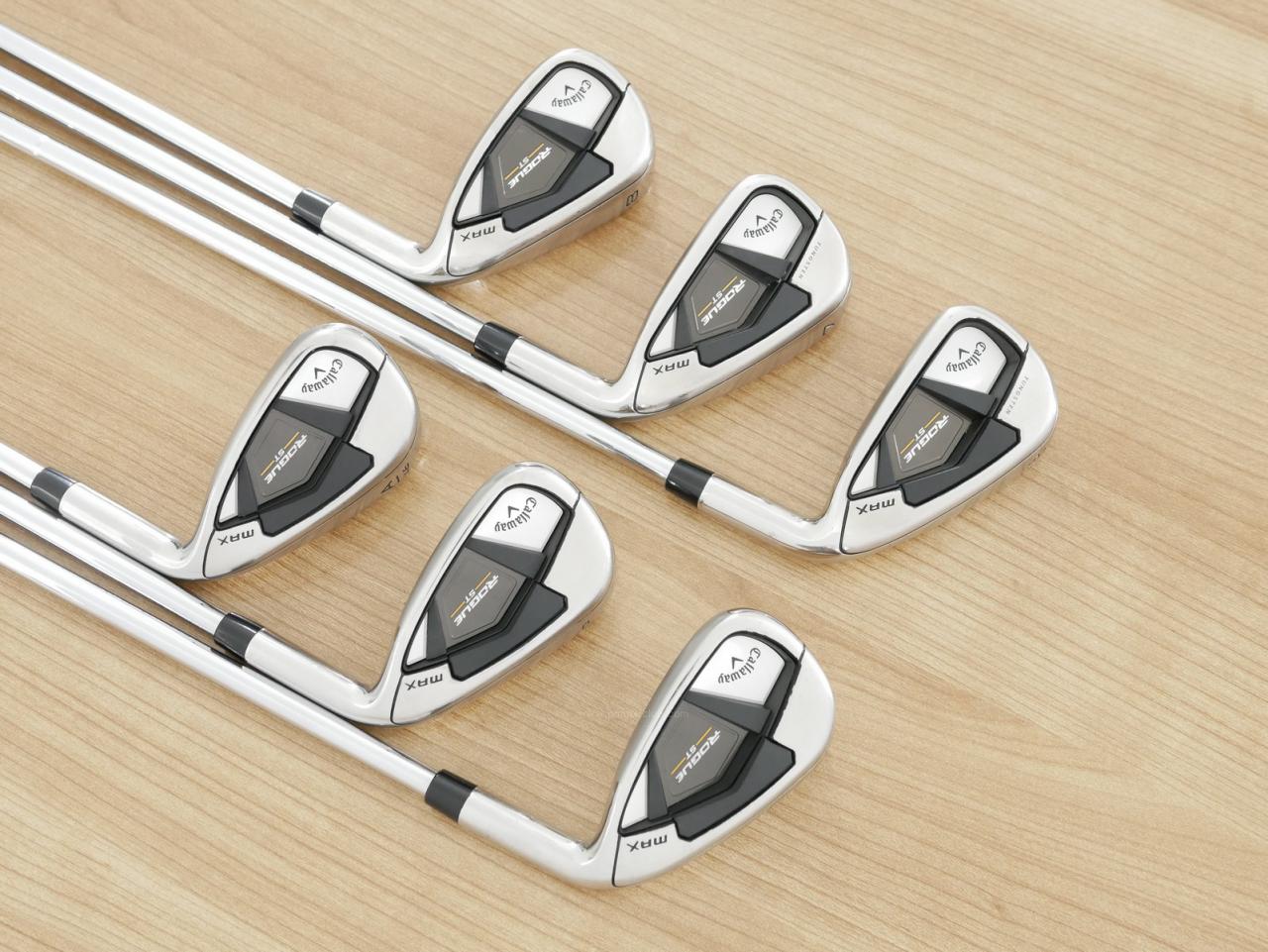Iron set : Callaway : ชุดเหล็ก Callaway Rogue ST Max (ออกปี 2022 ตีง่าย ไกลมาก) มีเหล็ก 6-Pw,Aw (6 ชิ้น) ก้านเหล็ก NS Pro Zelos 7 Flex S