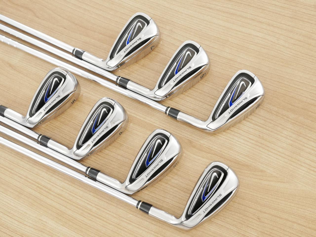 Iron set : Other Brand : ชุดเหล็ก Nike Slingshot (ใบใหญ่ ตีง่าย) มีเหล็ก 5-Pw,Sw (7 ชิ้น) ก้านเหล็ก Flex S