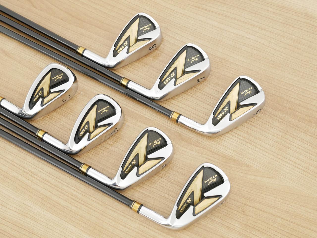 Iron set : Yonex : ชุดเหล็ก Yonex Royal E-Zone (รุ่นท๊อปสุด ก้านดีมาก หน้าเด้ง ตีไกลสุดๆ) มีเหล็ก 6-Pw,Aw,Sw (7 ชิ้น) ก้านกราไฟต์ NANOPREME Flex R