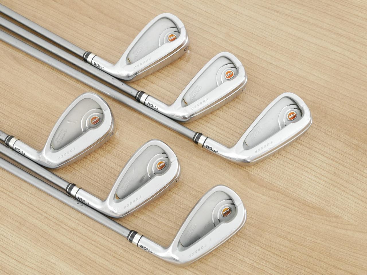 Iron set : PRGR : ชุดเหล็ก PRGR Egg PF Forged (รุ่นปี 2019 ตีง่ายและไกลมากๆ โกงสุดๆ) มีเหล็ก 6-Pw,Aw (6 ชิ้น) ก้านกราไฟต์ M-40 Flex SR