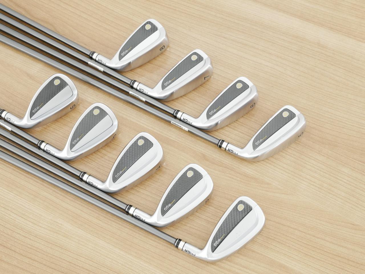 Iron set : PRGR : ชุดเหล็กกระเทย PRGR Super Egg Iron (รุ่นปี 2023 ตัวท๊อปสุด หน้าเด้งเกินกฏ ใช้แข่งไม่ได้ ตีไกลมากๆ) มีเหล็ก 5-Pw,Aw,As,Sw (9 ชิ้น เต็มเซ็ต) ก้านกราไฟต์ Flex R (M-37)